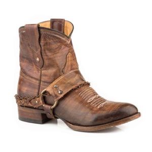 Roper 7522 Vintage Brown Leather Vamp Shaft Harness